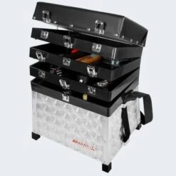 Boîte De Pêche Et Siège | 4 Niveaux | Grand Compartiment Principal | Aluminium -Pêche Soldes boite de peche et siege 4 niveaux grand compartiment principal aluminium 2