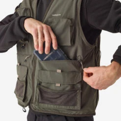 GILET De Pêche 500 Kaki -Pêche Soldes gilet de peche 500 kaki 2