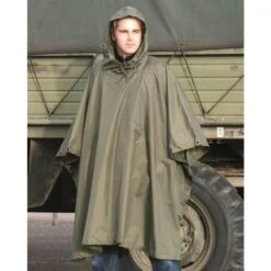 Poncho étanche à Capuche - Vert - Mil-Tec -Pêche Soldes poncho etanche a capuche vert mil tec 1
