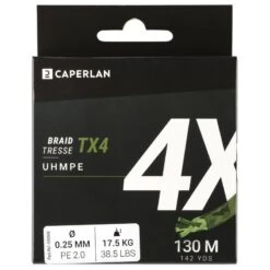 TRESSE PECHE AUX LEURRES TX4 KAKI 130M 7 TRESSE PECHE AUX LEURRES TX4 KAKI 130M -Pêche Soldes tresse peche aux leurres tx4 kaki 130m 2