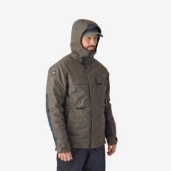 Veste De Pêche Imperméable Chaude Homme - FJ 500 TH Kaki -Pêche Soldes veste de peche impermeable chaude homme fj 500 th kaki 2